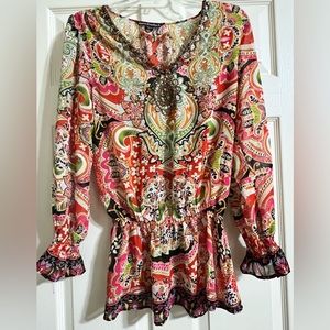 Mushka by Sienna Rose Top Embellished Long Sleeve-Medium